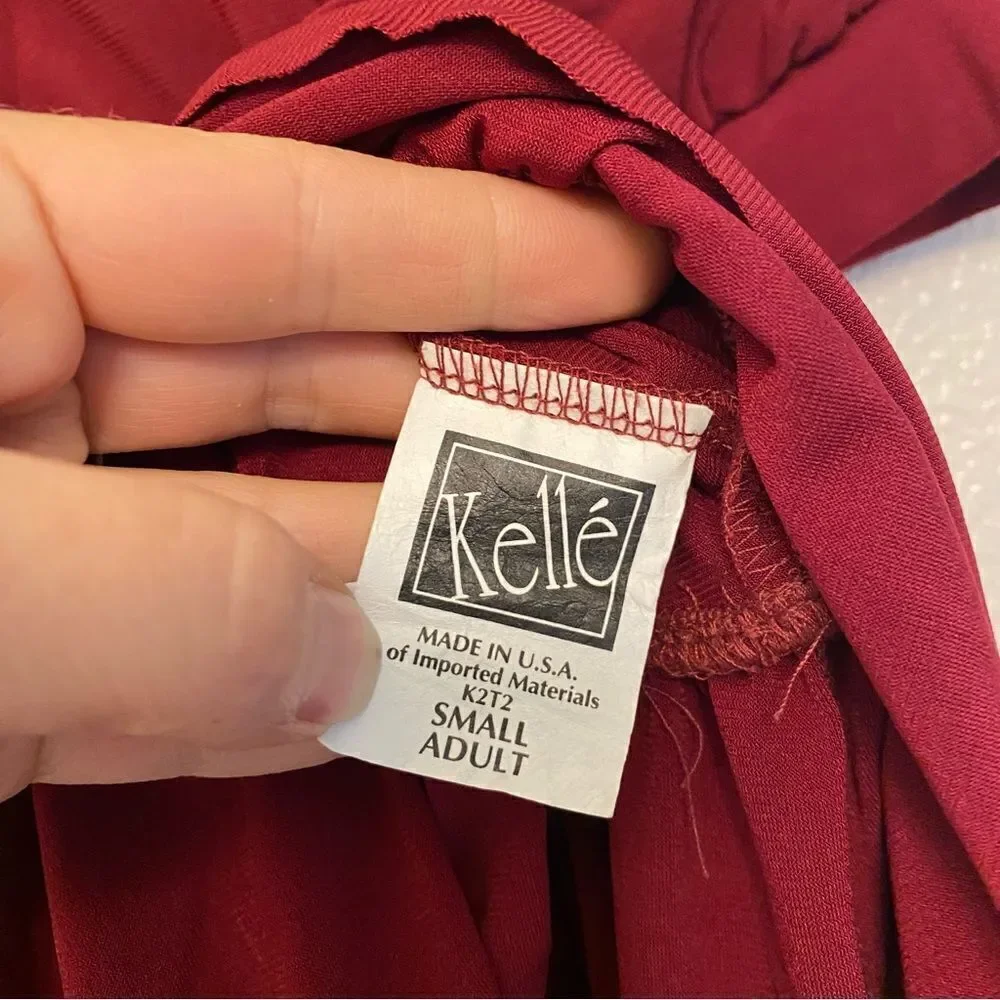 Kelle dance lyrical costume burgundy 2 piece babydoll dress and briefs adult SA
